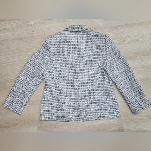 Kasper Women's Gray And White Blazer Jacket Size 16 Tweed - Picture 5 of 8